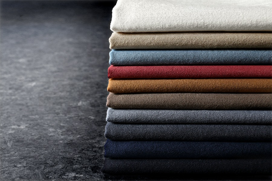 【反物販売】ワイド幅 コットンウールツイル ウォッシャブル 【毛 生地 ストール】