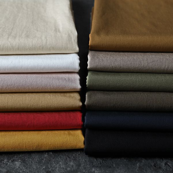 【生地サンプル】ワイド幅 洗いをかけた 綿麻ウェザー bw加工 【コットン リネン 生地 無地 高密度】