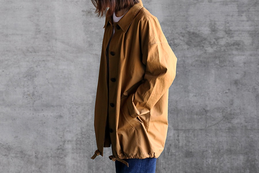 【生地サンプル】ワイド幅 洗いをかけた 綿麻ウェザー bw加工 【コットン リネン 生地 無地 高密度】