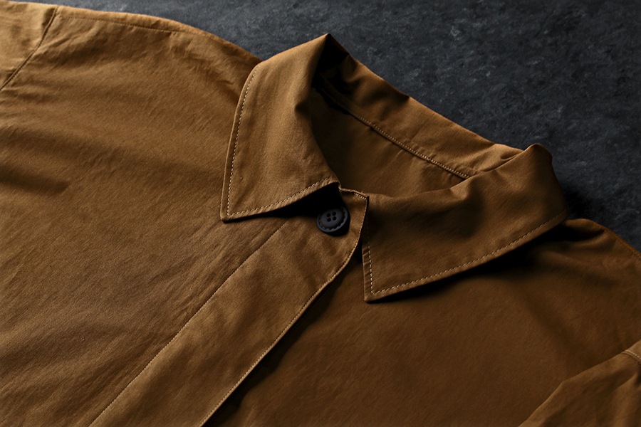 【生地サンプル】ワイド幅 洗いをかけた 綿麻ウェザー bw加工 【コットン リネン 生地 無地 高密度】