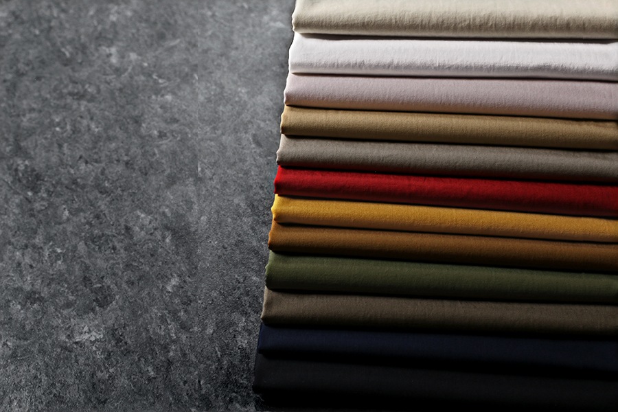 【生地サンプル】ワイド幅 洗いをかけた 綿麻ウェザー bw加工 【コットン リネン 生地 無地 高密度】