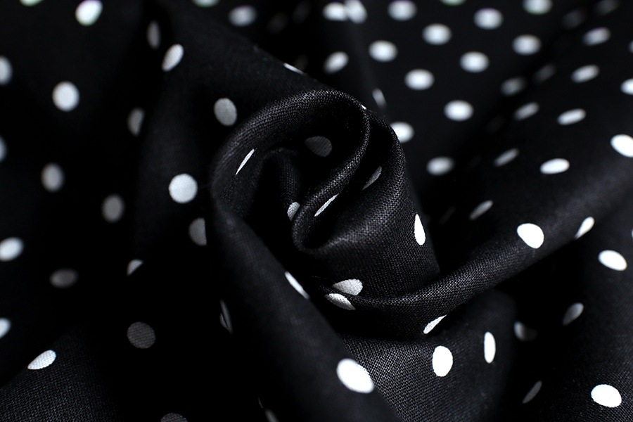 綿麻ライトキャンバス水玉 【コットン リネン 生地 水玉 ドット】