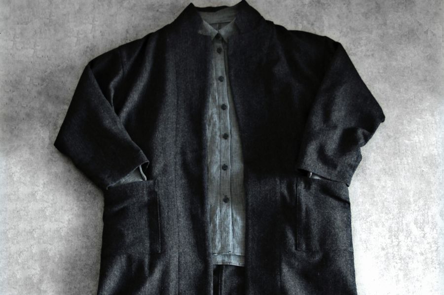 ワイド幅 先染め ウールツイード 10番手 【毛 生地 無地】