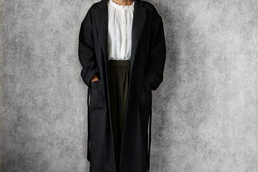 ワイド幅 先染め ウールツイード 10番手 【毛 生地 無地】