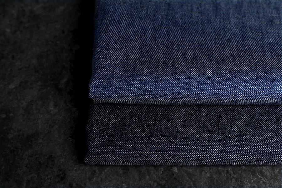 岡山の児島 5.5オンス 綿麻デニム 【コットン リネン 生地 無地】