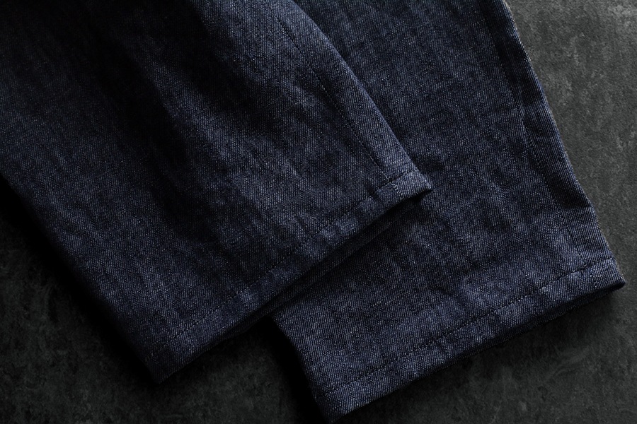 岡山の児島 5.5オンス 綿麻デニム 【コットン リネン 生地 無地】