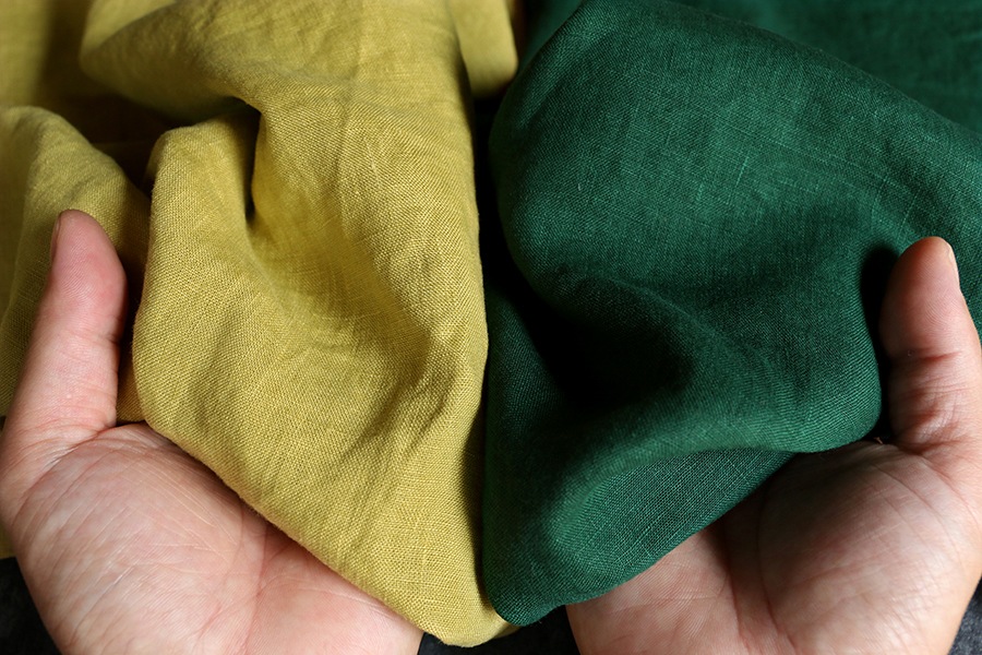 【反物販売】洗いをかけた フレンチリネン odw加工 40番手 【麻 生地 無地】