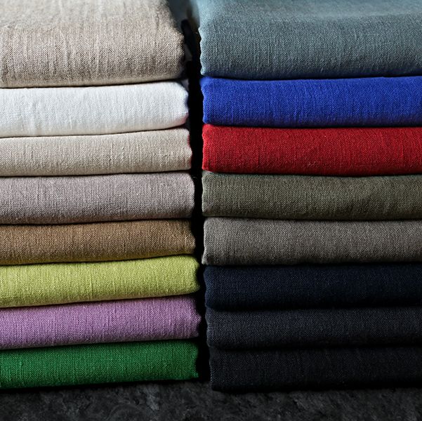 【反物販売】ワイド幅 フレンチリネンポプリン 40番手 【麻 生地 無地】