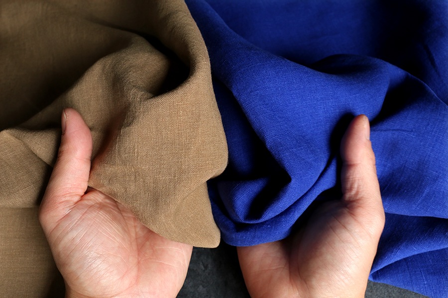 【反物販売】ワイド幅 フレンチリネンポプリン 40番手 【麻 生地 無地】