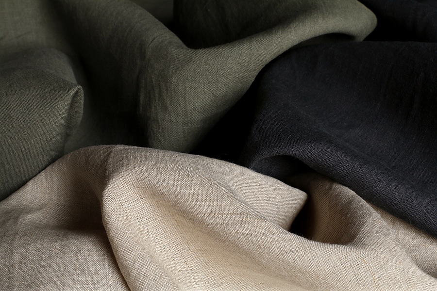 【反物販売】ワイド幅 フレンチリネンポプリン 40番手 【麻 生地 無地】