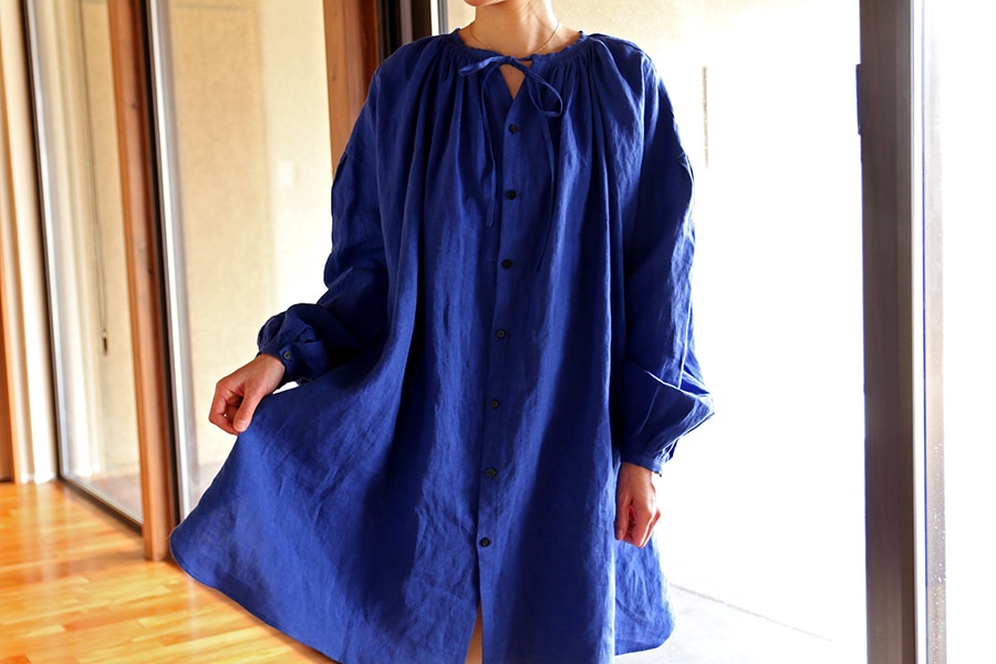 【反物販売】ワイド幅 フレンチリネンポプリン 40番手 【麻 生地 無地】