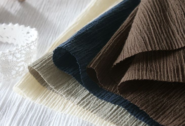 強撚糸 40/1番手 綿ドライ ナチュラルクレープ 【コットン 生地 無地 楊柳】