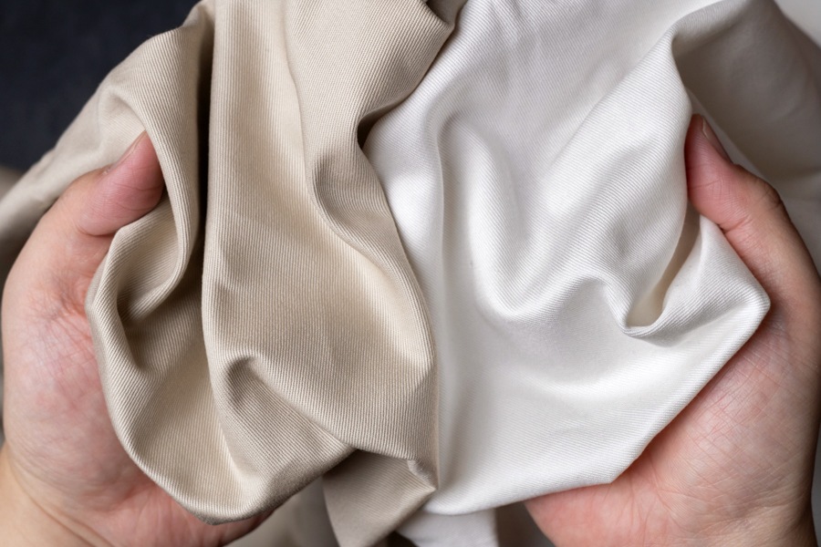 ワイド幅 美しいカツラギ 異番手 【コットン(綿) 生地 無地】