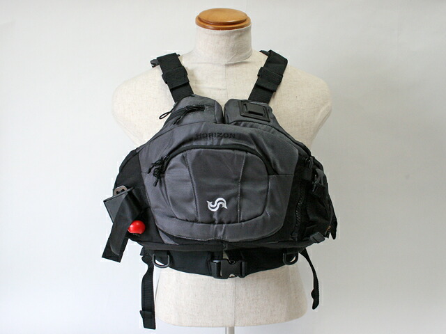ライフジャケット カヌー カヤック用ライフジャケット BSJ-RV301 HORIZON ブラックグレー 国交省認定品 タイプG 検定品 桜マーク付 ブルーストーム 高階救命器具