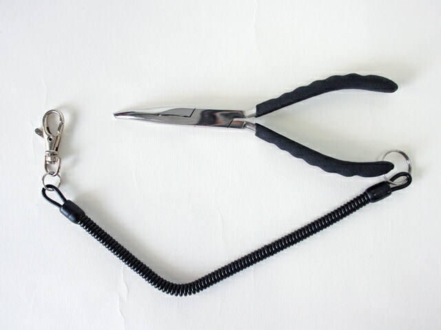 スプリットリングプライヤー 先曲り 釣り スパイラルコード付 KP-077 WAVE GEAR ウェーブギア