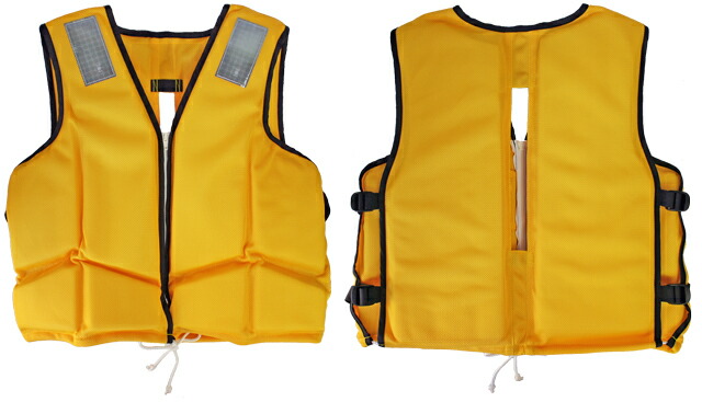 ライフジャケット 作業用救命衣 小型船舶用救命胴衣 NS-SL-V型 イエロー 釣り 背抜型 船舶検査対応 国交省認定品第3283号 タイプA 検定品 桜マーク付 取り寄せ商品 日本船具 津波対策