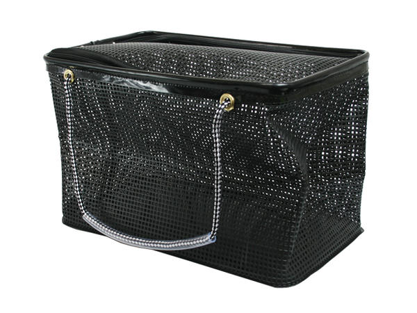 タカ産業 フタ付 ザルバッカン 38cm 731-角 EVA メッシュバッカン 角型 22×38×25cm 水切り 魚取り出し簡単 検量対応 海釣り 磯釣り 堤防釣り フィッシング ブラック