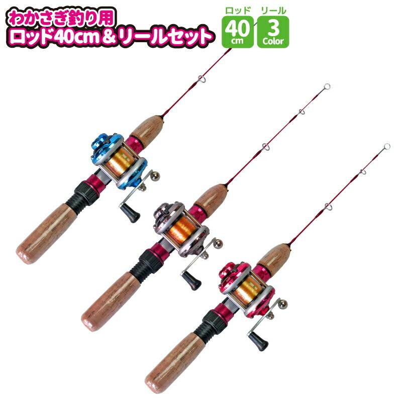 わかさぎ釣り用 ロッド 40cm & リール セット ファミリー 初心者用 わかさぎショット40 + ファイターミニDX FM-100 プロマリン PRO MARINE ワカサギ 釣り