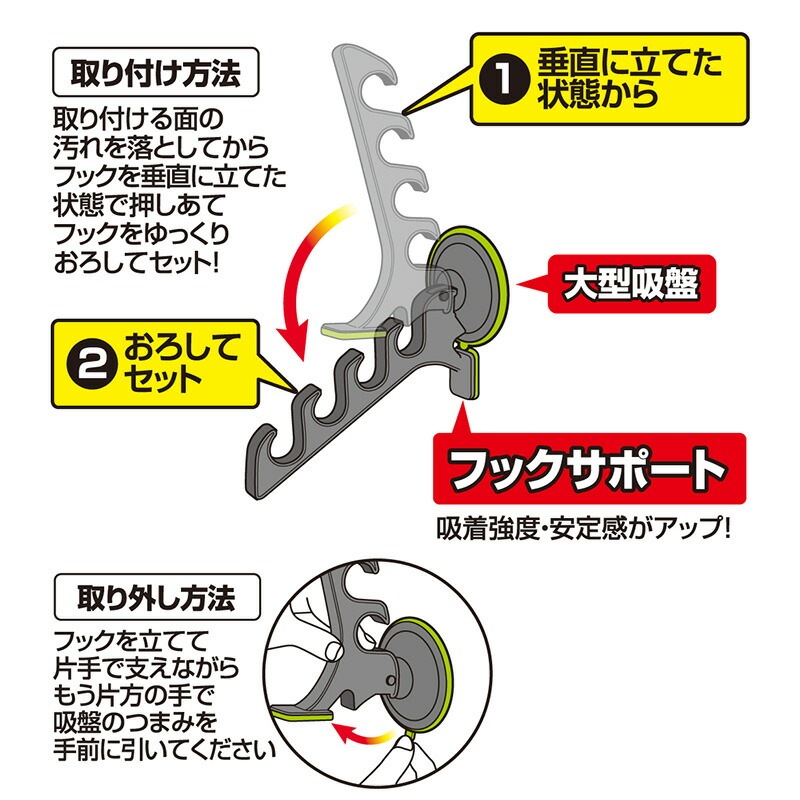 ピタッとマルチハンガー ロッドホルダー 釣り PX825K 4連フック プロックス 竿掛け ロッド収納 竿立て