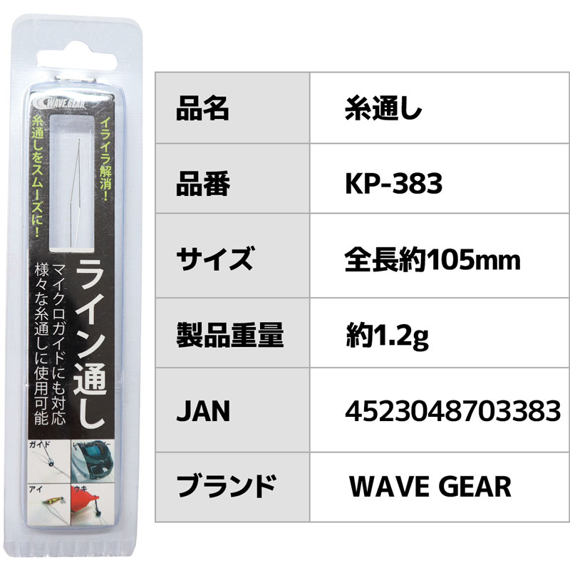 釣具 ライン通し 糸通し 釣り KP-383 WAVE GEAR マクロガイド 対応｜アクア