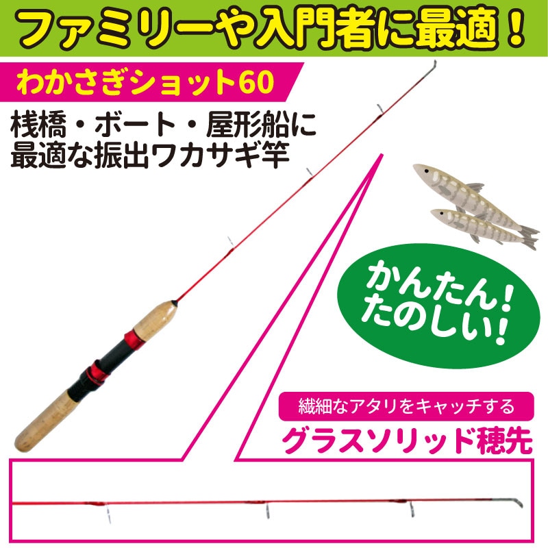 釣り竿 ワカサギ 釣り用 ロッド わかさぎショット60 ファミリー 初心者用 プロマリン PRO MARINE 釣り フィッシング
