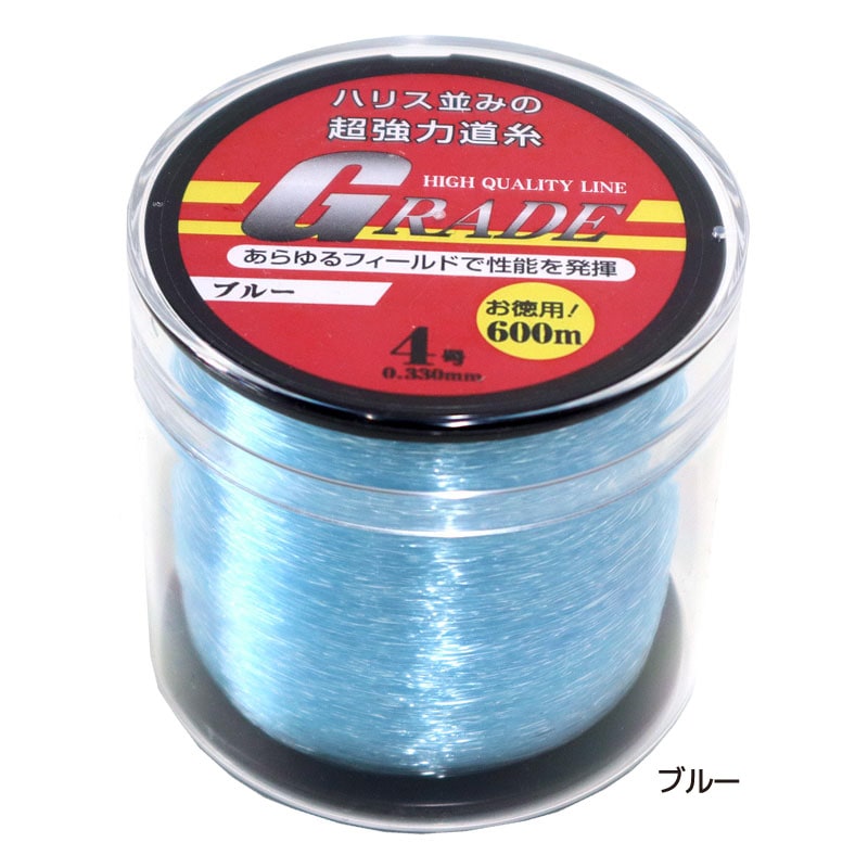 青色 4号 釣り糸　イケメンが若干使いました。 ナイロンライン GRADE 4号 釣り 0.330mm 600m巻 超強力道糸