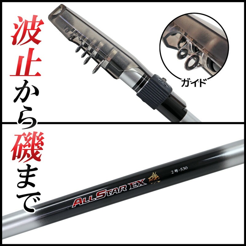 釣り竿 万能ロッド オールスターEX 磯 2号 530 釣り サビキ釣り ウキ釣り 宇崎日新