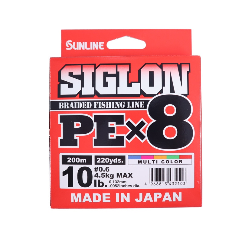 釣り糸 PEライン SIGLON PEx8 マルチカラー 200m 高品質8本組