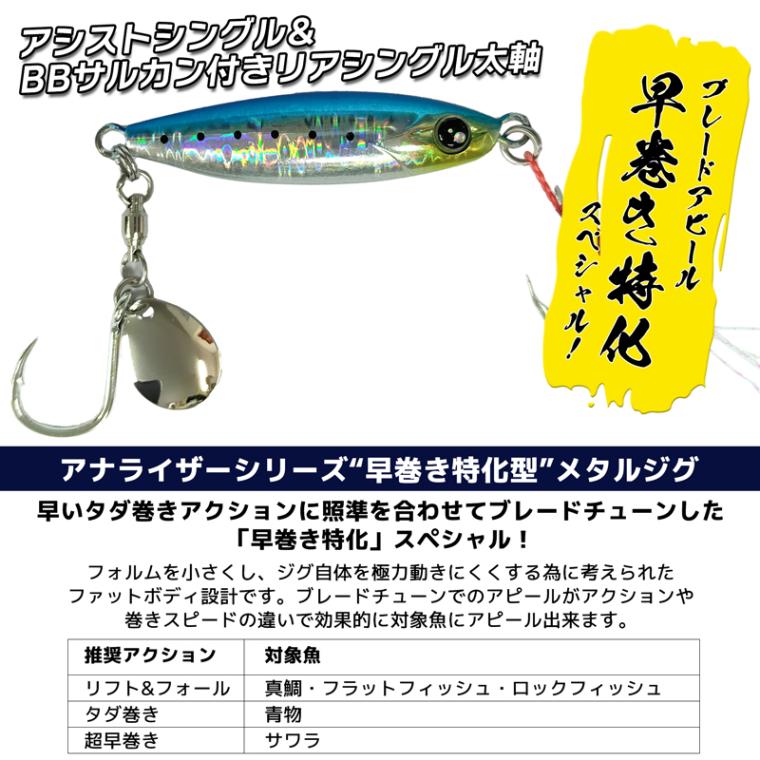 魚45 メタルジグ アナライザー ファットスピン 釣り KG-322 45g 真鯛