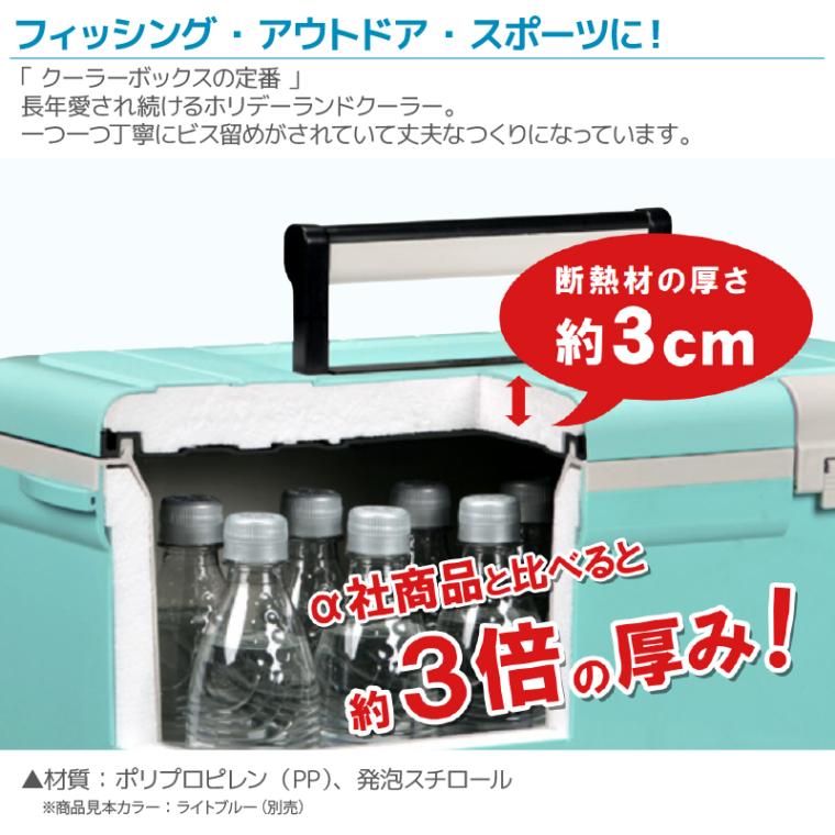 ホリデーランド クーラーボックス 22L CBX-22H ホワイト 釣り クーラーボックス 水抜き栓付 ショルダーベルト付 日本製 SHINWA 伸和 フィッシング アウトドア キャンプ 保冷 小型 クーラー