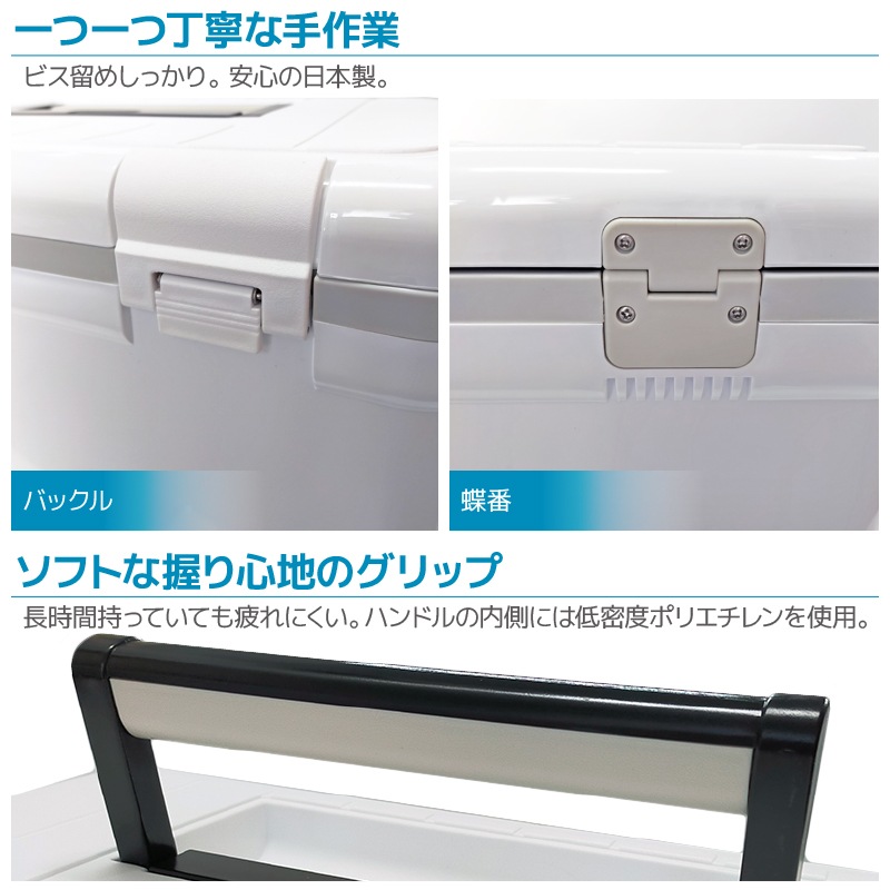ホリデーランド クーラーボックス 22L CBX-22H ホワイト 釣り クーラーボックス 水抜き栓付 ショルダーベルト付 日本製 SHINWA 伸和 フィッシング アウトドア キャンプ 保冷 小型 クーラー