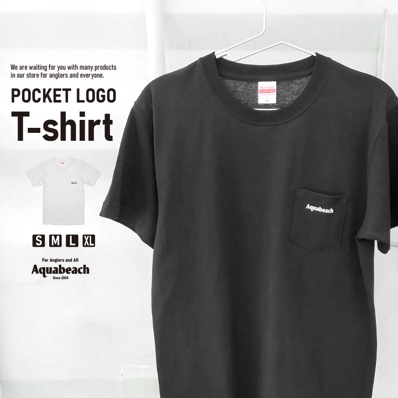 Aquabeach ポケット付き Tシャツ 釣り フィッシング 7.1オンス ヘビーウェイト メンズ レディース ユニセックス ファッション