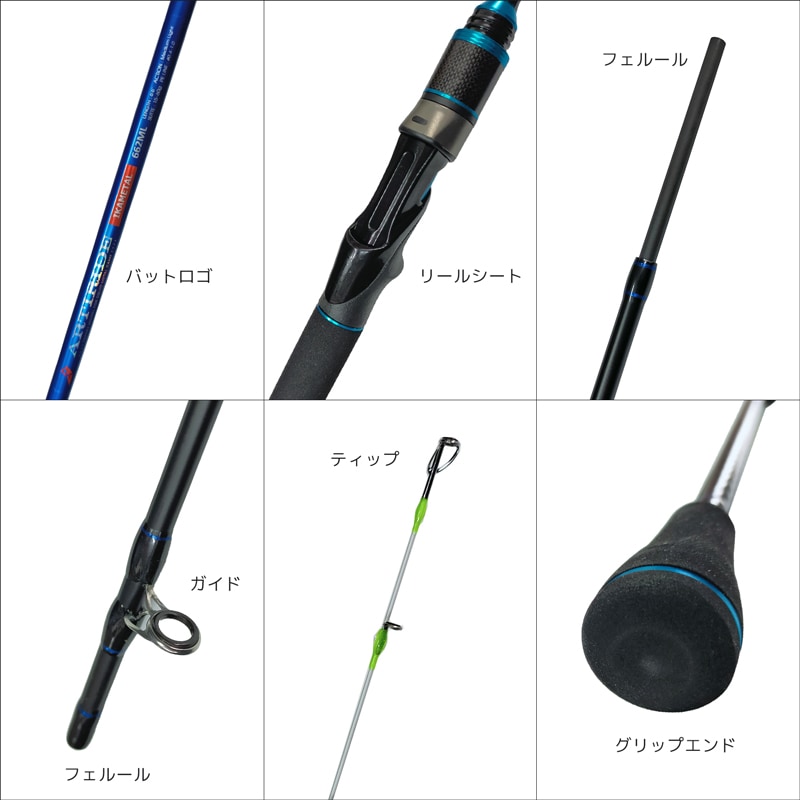魅力の 釣り竿 アーティライド 2本継 ベイトモデル 662ML イカメタル ロッド