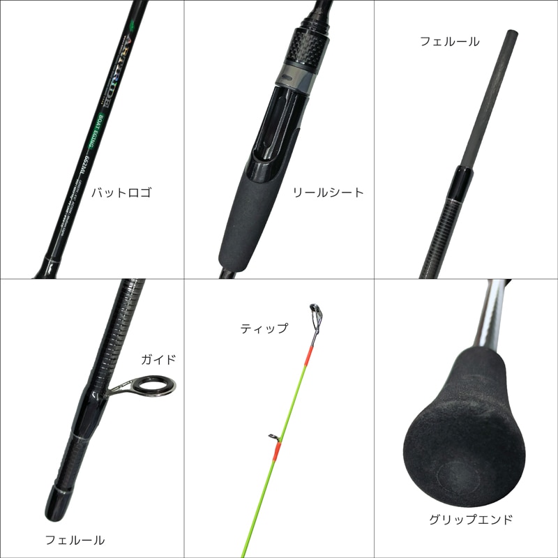 釣り竿 アーティライド ボートエギング 662ML スピニングモデル ティップランゲーム専用 2本継 全長1.98m PRO MARINE アオリイカ釣り エギング