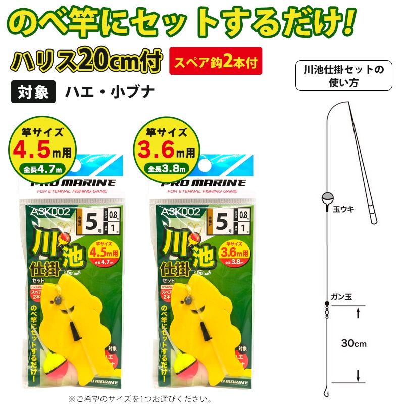 仕掛け 釣り 川池仕掛セット ASK002 PRO MARINE クリアランス価格