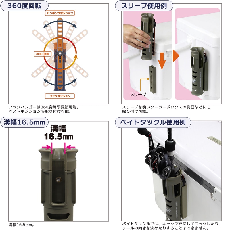 ロッドホルダー VICEO ターンロックロッドホルスター VC305 全長19mm 対応ロッド径37.5mmまで PROX クリアランス価格