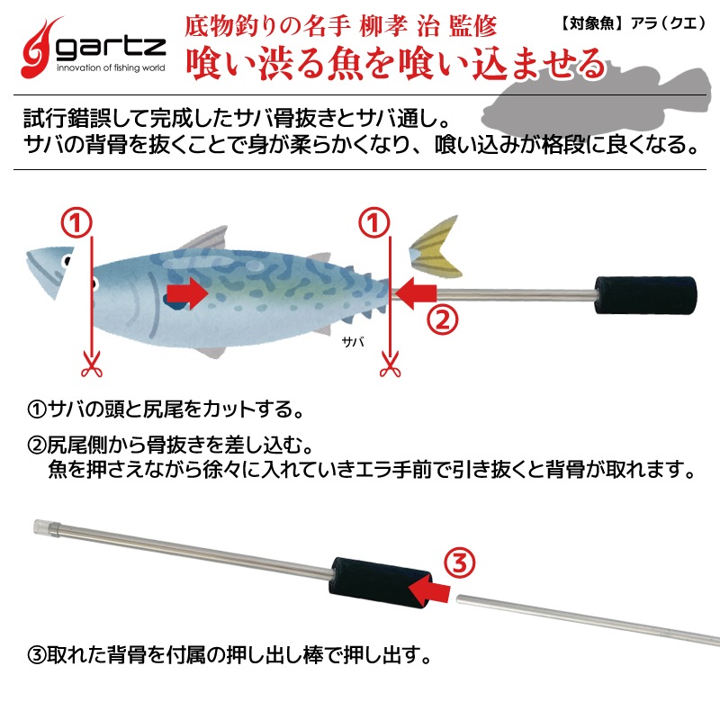 サバ 骨抜き ガルツ パイプ径95mm×全長275mm No1161 釣り フィッシング