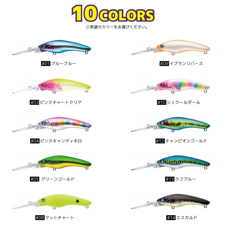 クミホンディープ 75s 釣り 75mm 12g シャッド ルアー プラグ ブルー