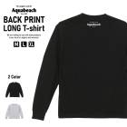 バックプリント ロング Tシャツ 釣り ロゴ 6.2オンス  Aquabeach205 袖口リブ仕様 メンズ レディース ユニセックス 長袖 Aquabeach