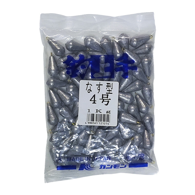 なす型オモリ 4号 釣り 1kg 関門工業 日本製｜アクアビーチ本店