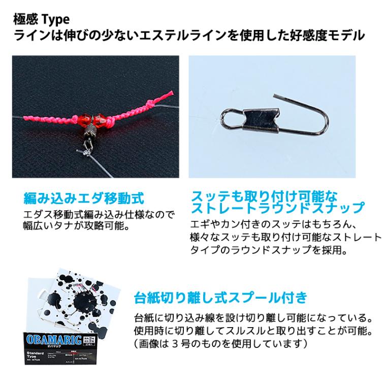 ダイワ オバマリグ スプール付き 釣り 2組入 極感4 幹糸4号 枝糸3号 仕掛け DAIWA