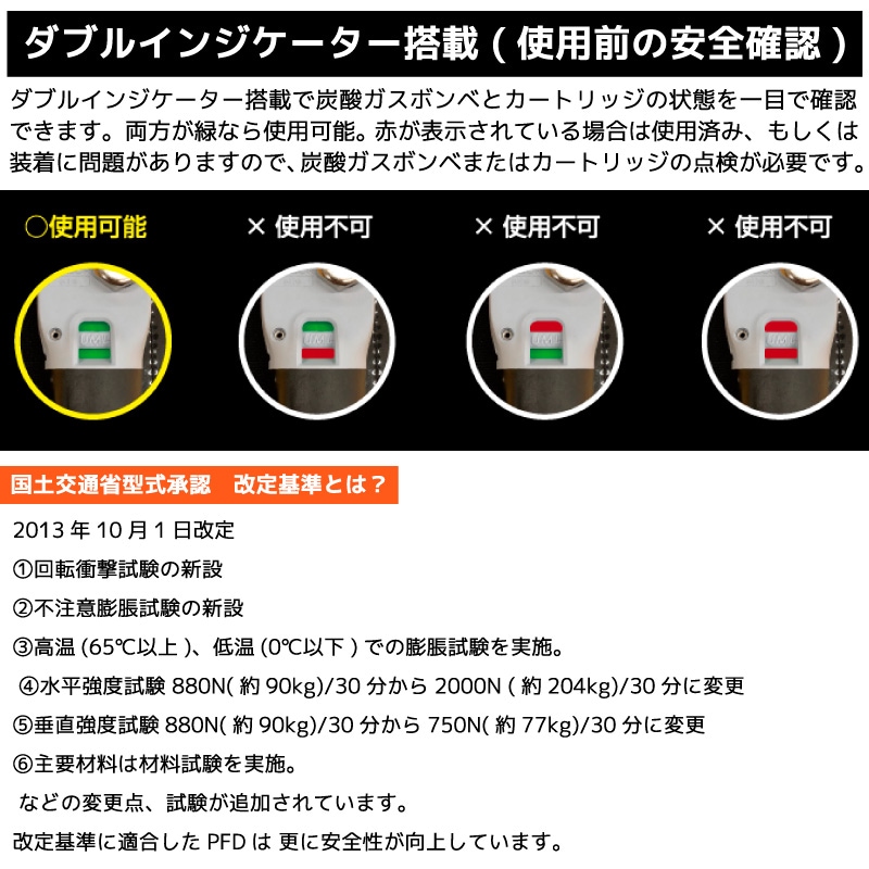ライフジャケット 自動膨脹式 タイプA 桜マーク付 検定品 ガンクラフト
