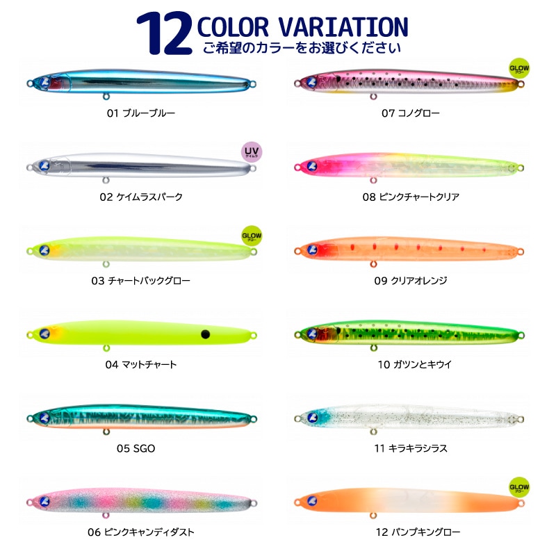 アウトスター120S 釣り 120mm 20g シンキングペンシル ルアー BlueBlue ブルーブルー