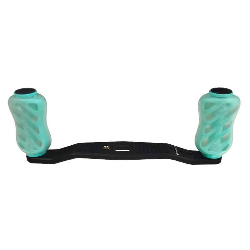 ゴメクサス カーボン製ハンドル グリーン×ブラック DCS95S20GNBK 7x4mm 95mm TPE製ノブ 20mm リールカスタムパーツ GOMEXUS 釣り具