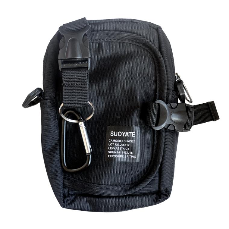 多機能ポーチ ブラック 釣り FJ-D765 16×10×5cm ポリエステル素材 カラビナ付 収納 アウトドア フィッシング ファインジャパン