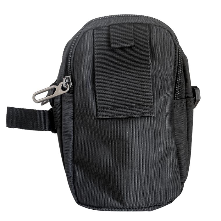 多機能ポーチ ブラック 釣り FJ-D765 16×10×5cm ポリエステル素材 カラビナ付 収納 アウトドア フィッシング ファインジャパン