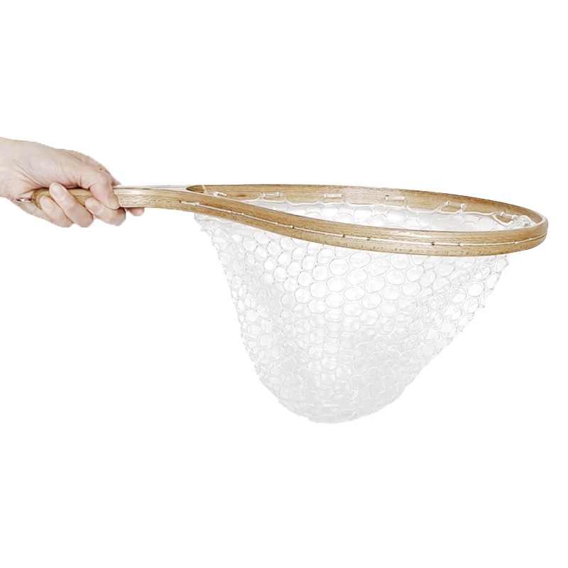 渓流用ラバーネット 釣り リバーラバーネット 全長約450mm 枠内315×215mm 深さ180mm 約176g 釣具 フィッシング WG-4328 WAVE GEAR ウェーブギア