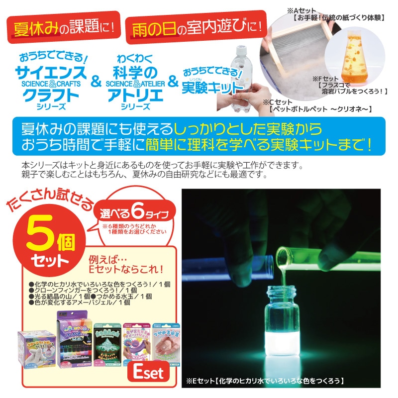 20471120 乱世 ノベルティ 1999-2000AW 実験キット 未開封 実験キット 小学生 向け 5個セット 夏休み 自由研究 理科 実験 簡単