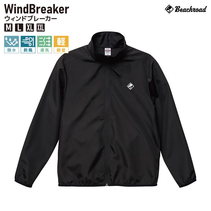 Beachroad ウィンドブレーカー ワンポイント 魚 マーク フィッシュ オリジナル ロゴ 釣り フィッシング スタンド ジャケット メンズ アウトドア アウター