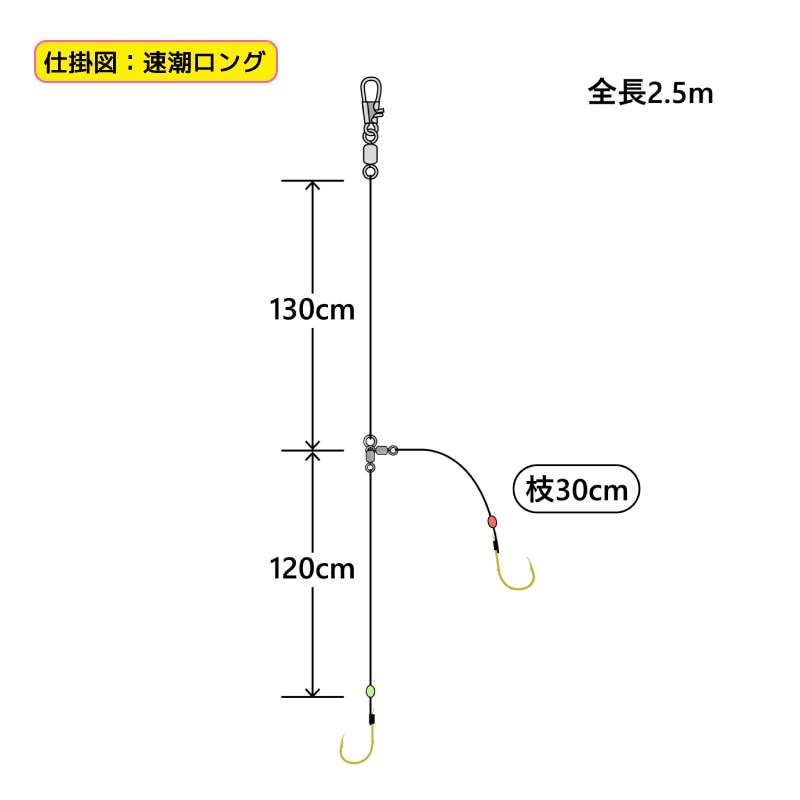 がまかつ アマダイ仕掛 2本鈎×2組 オールフロロカーボン 割ビシ小2個付属 船仕掛 釣り フィッシング